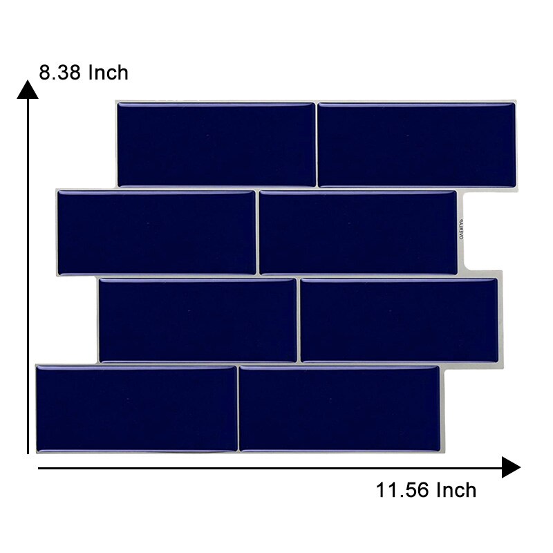 3D Self Adhesive Mosaic Wall Tiles Kitchen And Bathroom Backsplash Peel and Stick Wall Sticker Blue Subwy Wall Tile Sticker: black