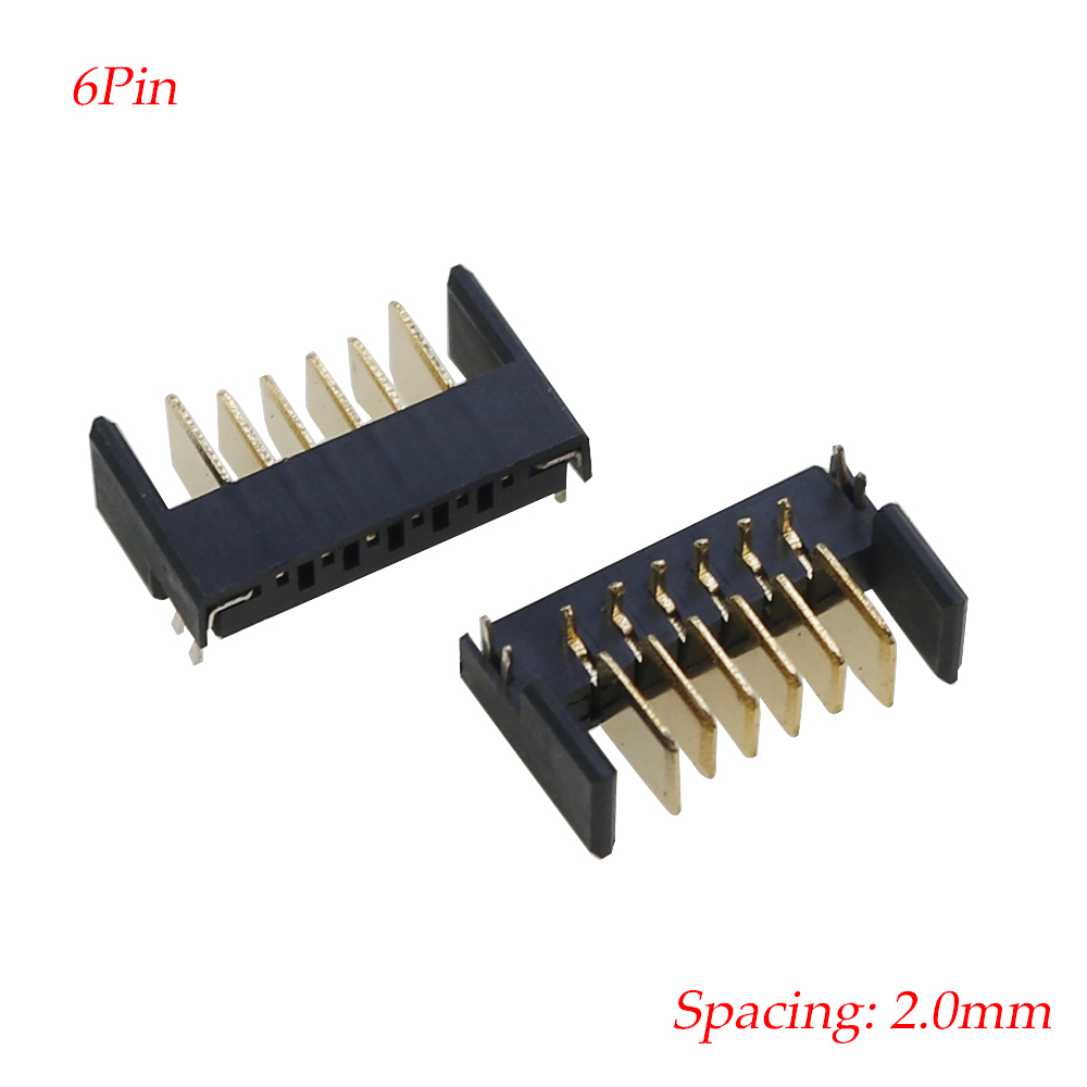 1PCS 4/5/6/7/8/9/10Pin Laptop Battery Connector Pitch 2.0mm Holder Clip Slot Contact Male and Female plug: Gold