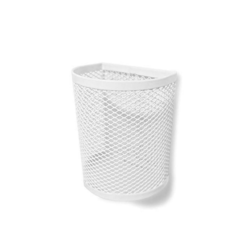 Metal Wire Mesh Magnetic Basket Pen Holder Storage Box Pen Pencil Organizer For Whiteboard Refrigerator Locker Accessories: White