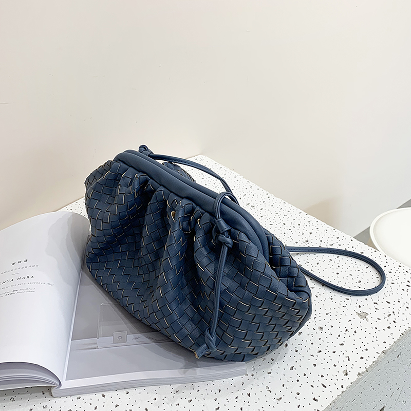 [BXX] PU cuir tissage sacs à bandoulière pour femmes dame concepteur sac à bandoulière femme sacs à main embrayage HJ404: blue
