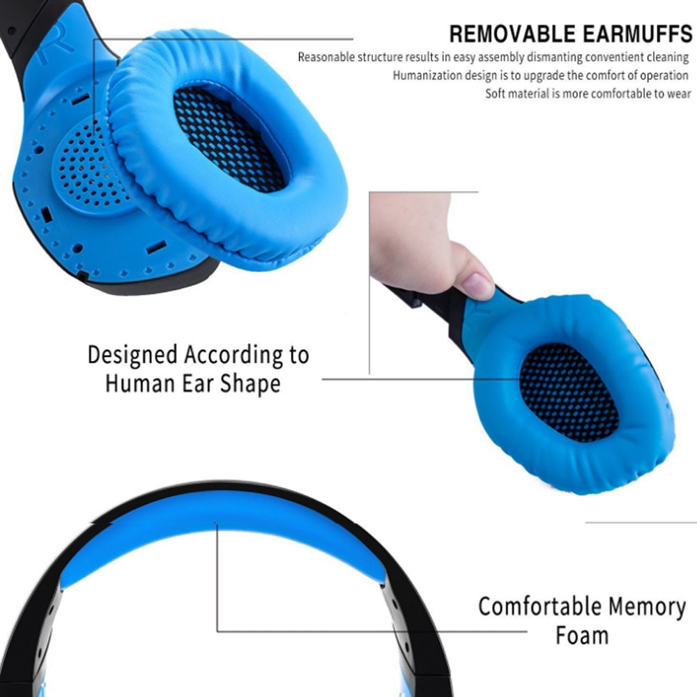 Onikuma K1 Gaming Headsets with Microphone LED Light Deep Bass Headphones Casque for PS4 Laptop PC Gamer