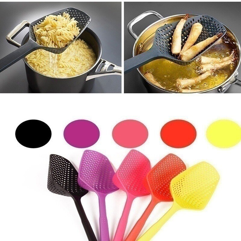 Palas de cocina creativas, colador de alimentos, cuchara de nailon, utensilios de drenaje, colador grande, filtro para sopa, accesorios de cocina para el hogar