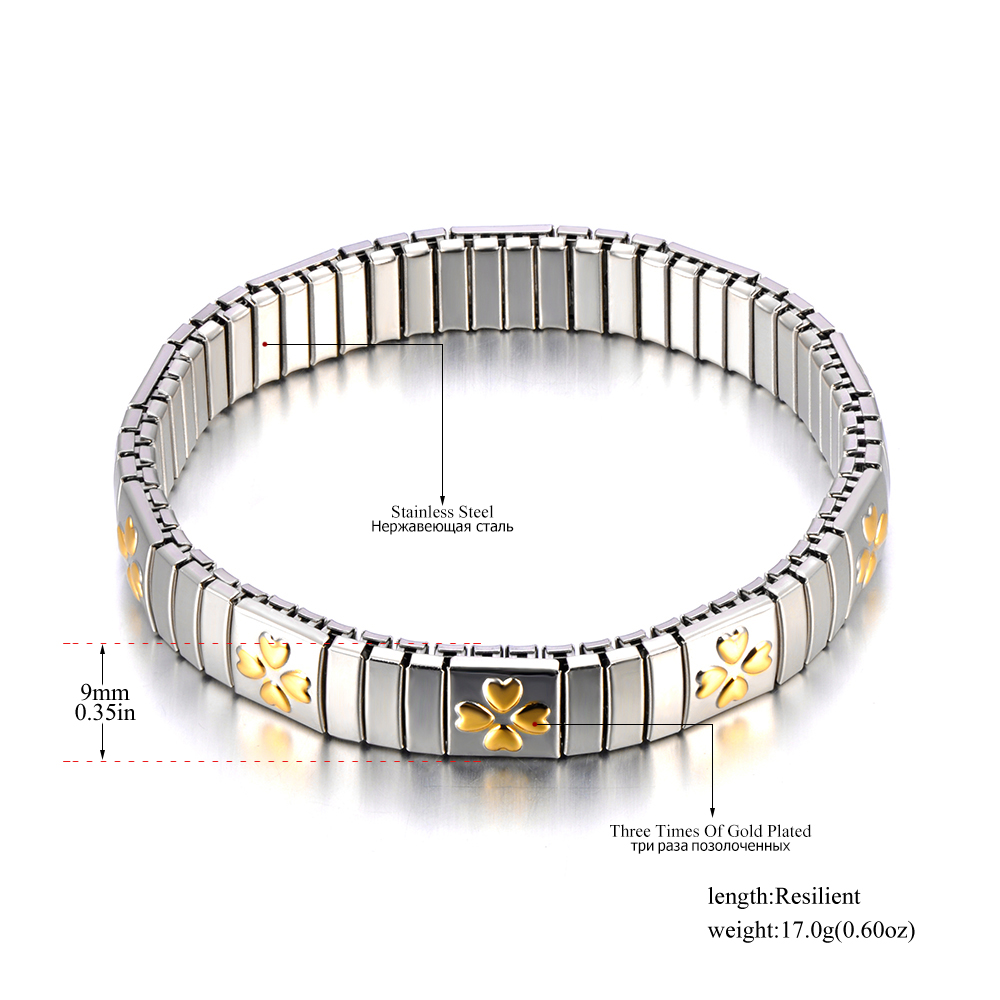 Lokaer 316L Edelstahl CZ Kristall Elastizität Kette Armbänder Für Frauen Echt Vergoldet modisch Wasserdicht Schmuck B23138