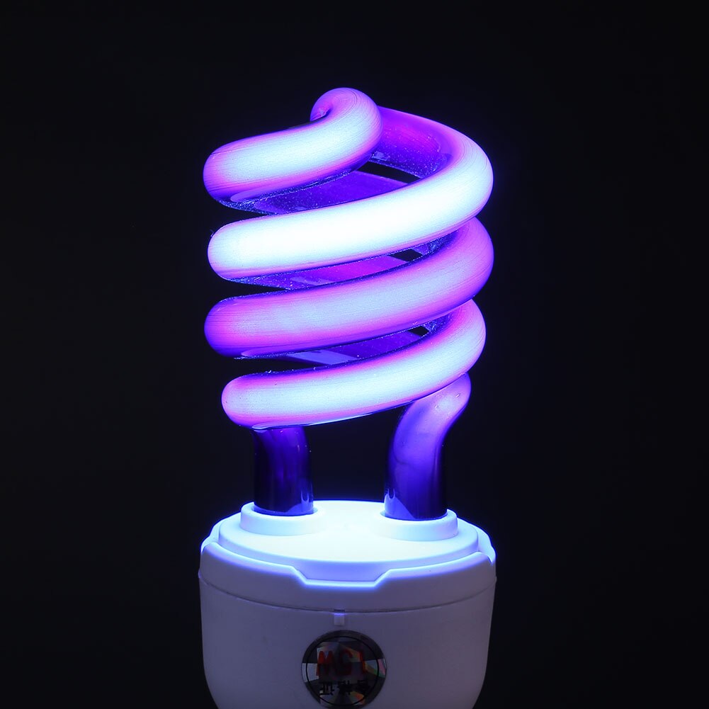 E27 15W Ultraviolet Fluorescent Low Energy Screw Lamp Light Bulb Sterilize