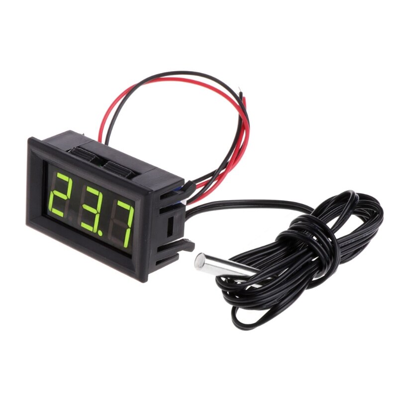 Mini Led Display Digitale Thermometer 20 Cm DC5V ~ 12V Thermometer Met Sensor Thermometer Indoor En Outdoor z1016: Green