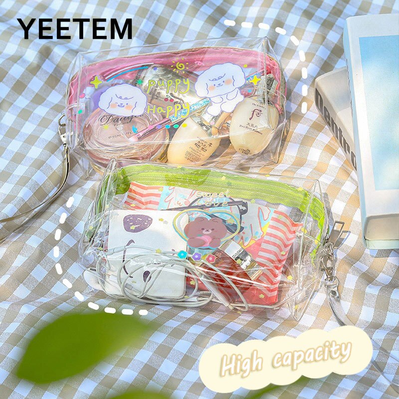 Nette Obst Welpen Kosmetik Tasche Tragbare Tragbare Dame Reise transparent Große Kapazität Waschen Tasche Lagerung Tasche frauen Tasche