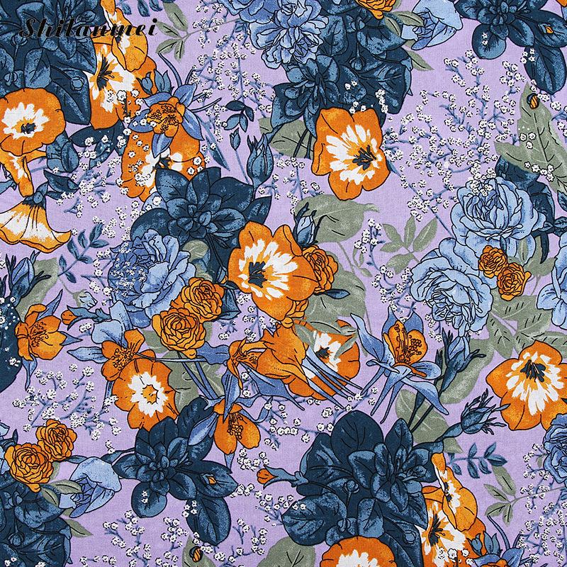 Clothing Cotton Fabric Poplin Cotton Dress Material DIY for Making Clothes Curtain Table Cloth Quilt Cover Plain Cotton Fabric: purple