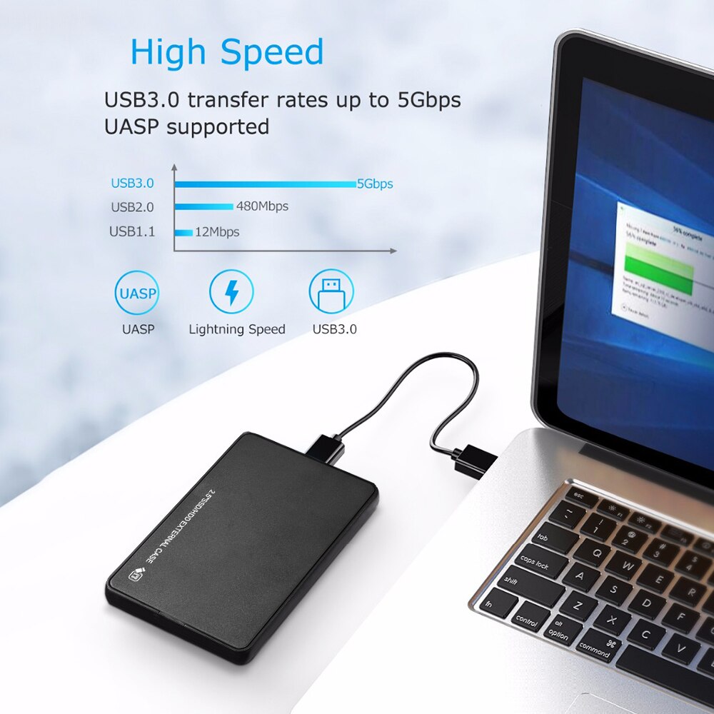 2.5 Inch Hdd Ssd Case Sata Naar Usb 3.0 Adapter Gratis 5 Gbps Box Harde Schijf Behuizing Ondersteuning 2Tb hdd Schijf Voor Windows Mac Os