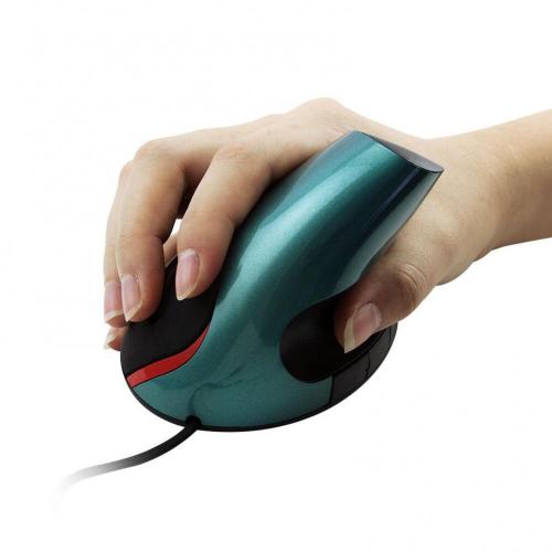 Souris verticale ergonomique sans fil, accessoire optique de jeu 6D USB, pour ordinateur portable et PC, droitier ou gaucher: Bleu