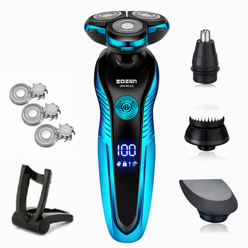 ZOZEN Electric Razor Electric Shaver Washable Rechargeable Body Hair Clipper Shaving Machine for Men Beard Trimmer Wet Dry Use: green