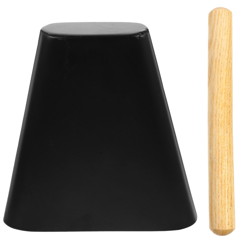 1 pc Kuhglocke Mit Schläger Stock Schwarz Schlagzeug Instrument Drumset Zubehör Lärm Hersteller Kuh Glocke für Bauernhof