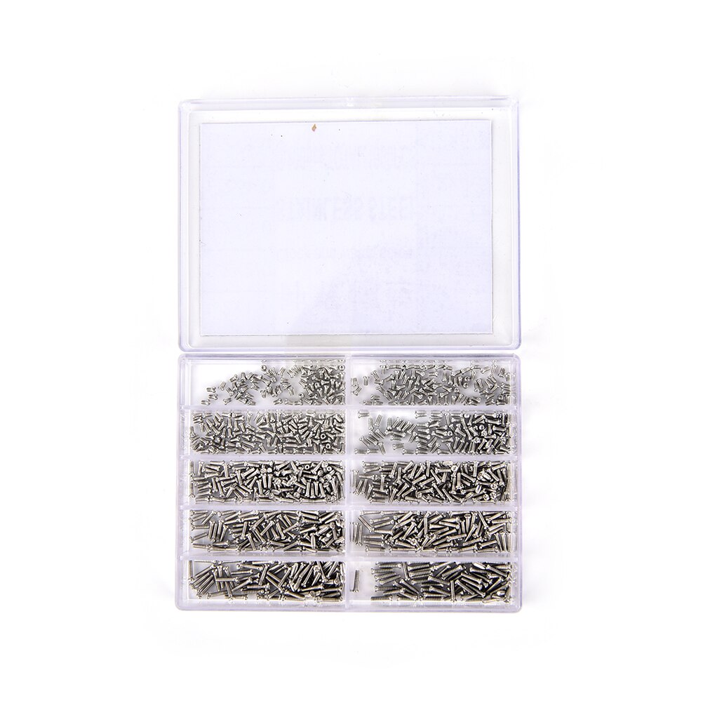 1000 unids/set surtidos tornillos para reloj ojo gafas relojero pieza de reparación herramienta