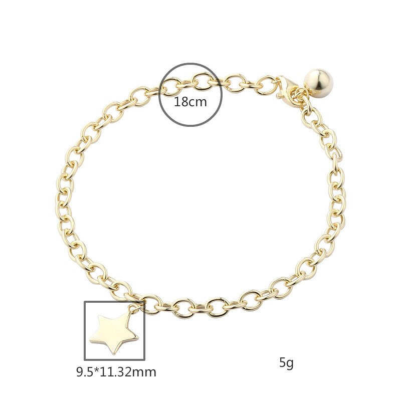 Flyleaf 18 k Gouden Ster 100% 925 Sterling Zilveren Armbanden Voor Vrouwen Mode Fijne Sieraden Armbanden & Bangles Lots bulk