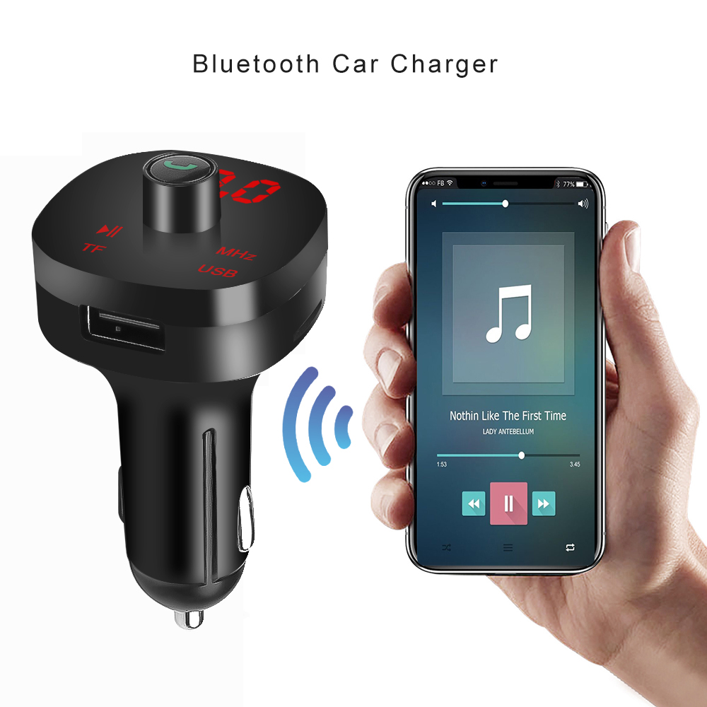 BT FM Transmitter Handsfree Dual USB AUX Car Charger Bluetooth Car Kit Mobile Phone Cigarette lighter Plug Car MP3 player TF U