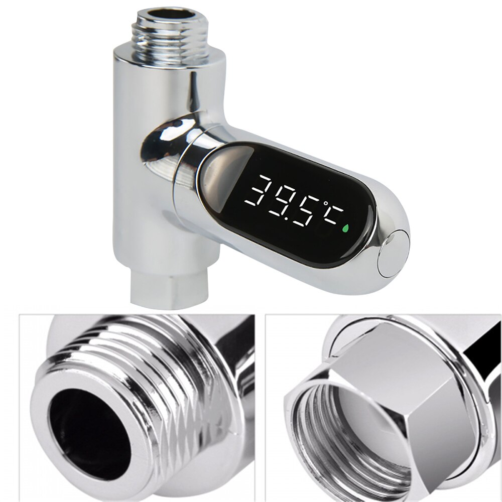 LED Display Water Shower Thermometer 360° Rotating Water Temperature Monitor Energy Smart Meter Thermometer Bathroom Supplies
