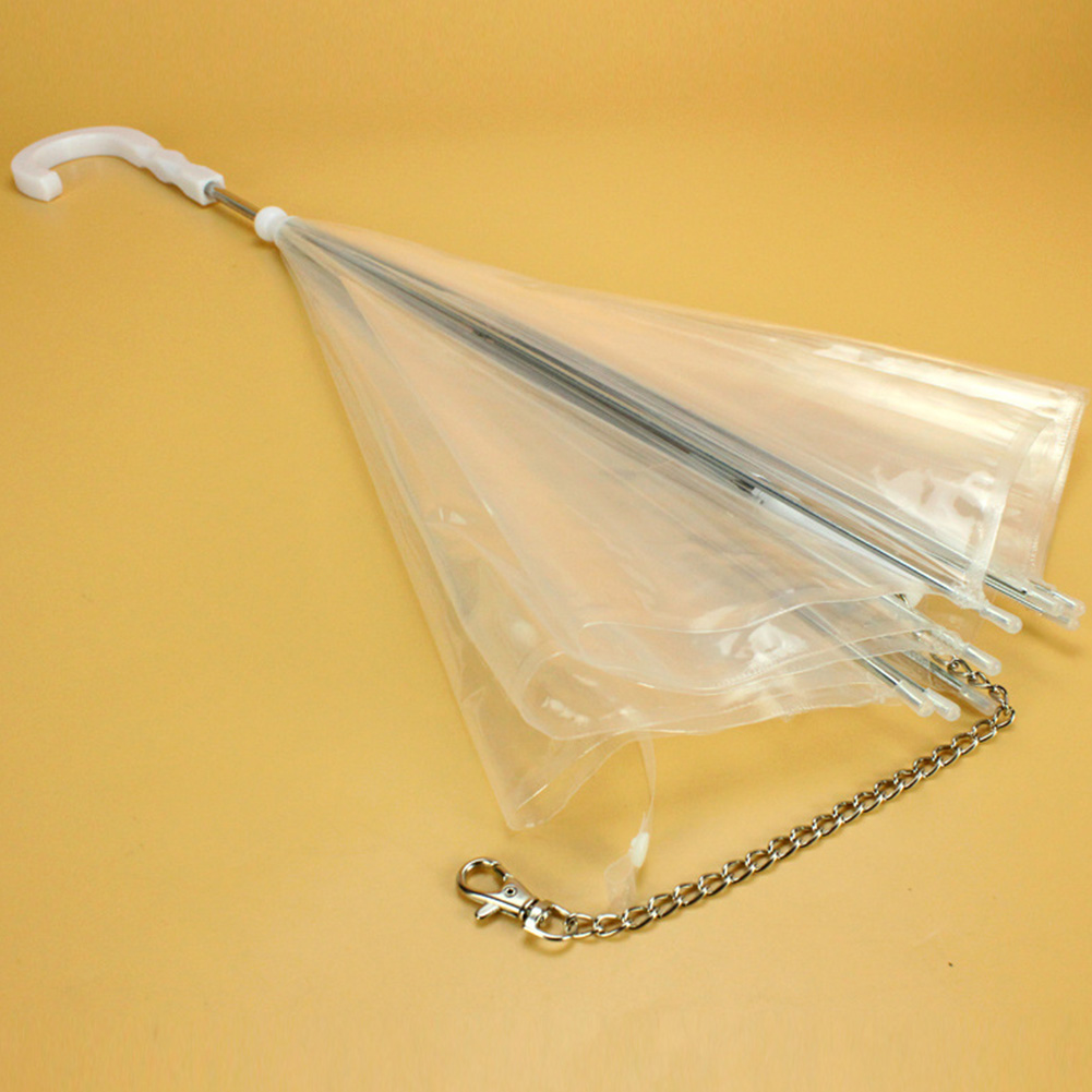 Parapluie Transparent en PE pour animaux de compagnie, équipement de pluie avec fils pour petits chiens, confortable pour les animaux de compagnie sous la pluie et la neige