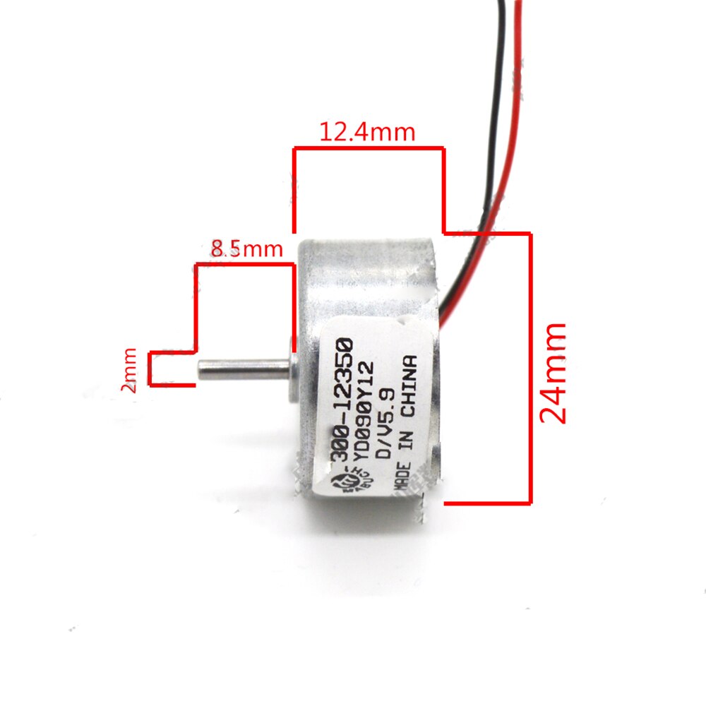 Micro Mini 24Mm Ronde Motor 300-12350 Solar Dc Motor Dc 1.5V-12V 9V voor Zonnepaneel Elektrische Hobby Speelgoed Model Accessoires