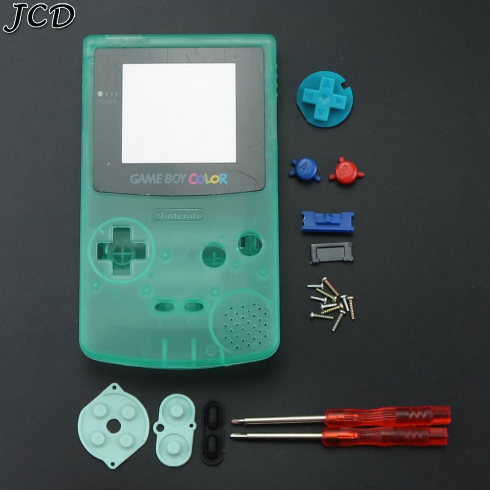 JCD Housing Shell Case Cover for Nintendo Gameboy Color Game Console for GBC Shell with buttons kits sticker label and tools: Luminous Yellow