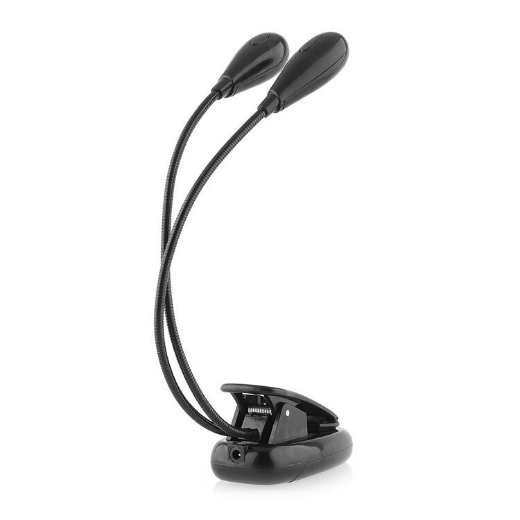 LED Lesen Lampe Dual Arme 2 LEDs flexibel Buch Blatt Musik Stehen Licht Lesen Licht Schüler Schlafsaal Lichter Mit Clip