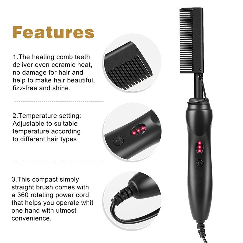 2 In1 Peigne Lisseur Électrique Cheveux Lisseur Cheveux Bigoudi Sec Humide Utiliser Fers à Cheveux Chaude Chauffage Peigne Pour Cheveux AU/UE/US/UK