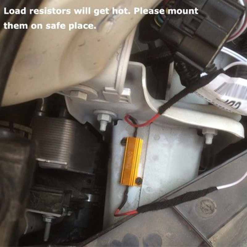 50W 12V-24V LED Load Resistors T-taps Decoders Fix Flash Turn Signal-Blinking heat dissipation 5*2.2*1.7cm *100% brand