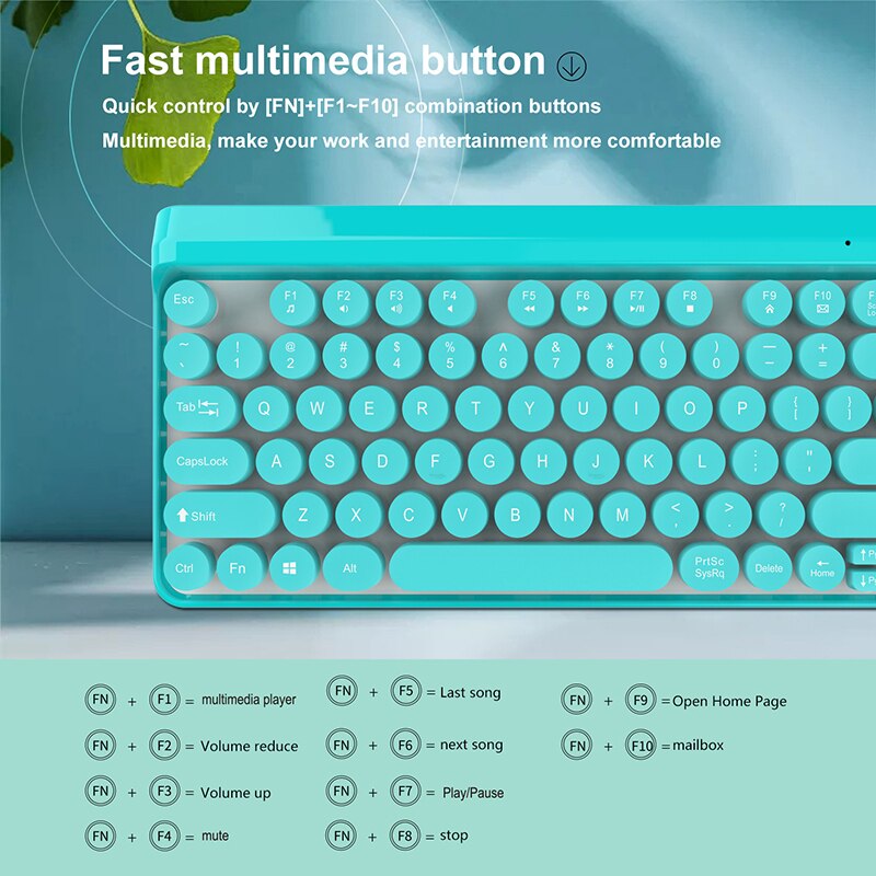 Teclado inalámbrico de 2,4G para videojuegos, conjunto de ratón para Macbook, Xiaomi, PC, Gamer, teclado mágico portátil, ratón, Combo rosa para chica