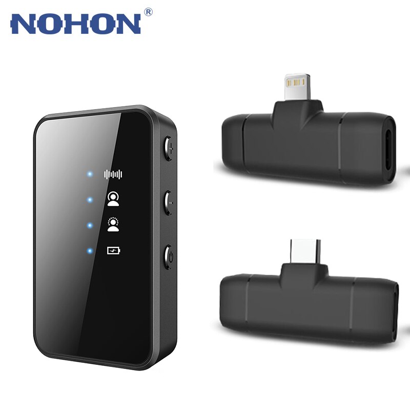 Funk-lavalier-mikrofon mit rauschunterdrückung für iphone 11, 12 , 13 pro max, x, ipad, samsung  s21 a52, xiaomi, huawei und usb-typ-c-geräte