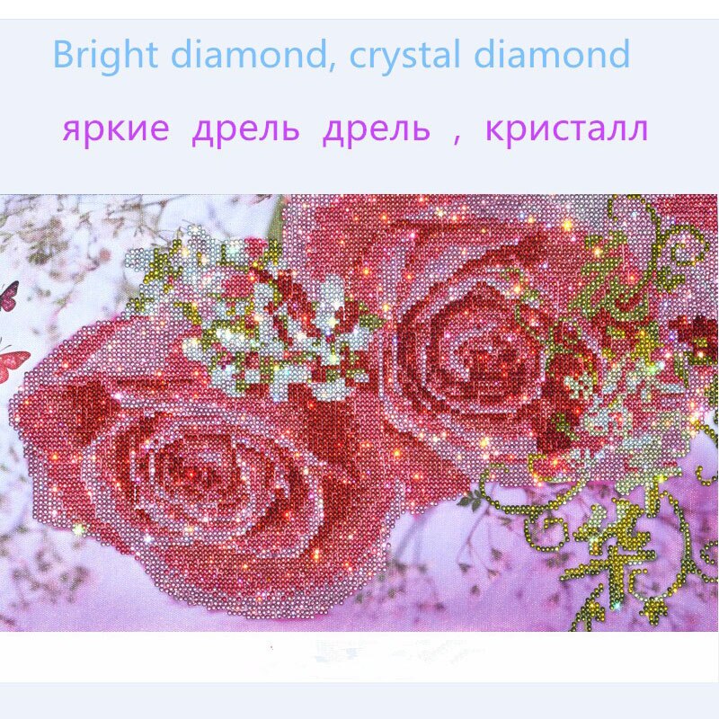 Nye 5d diy diamant maleri blomst krydssting diamant broderi krystal runde diamanter væg klistermærker boligindretning til