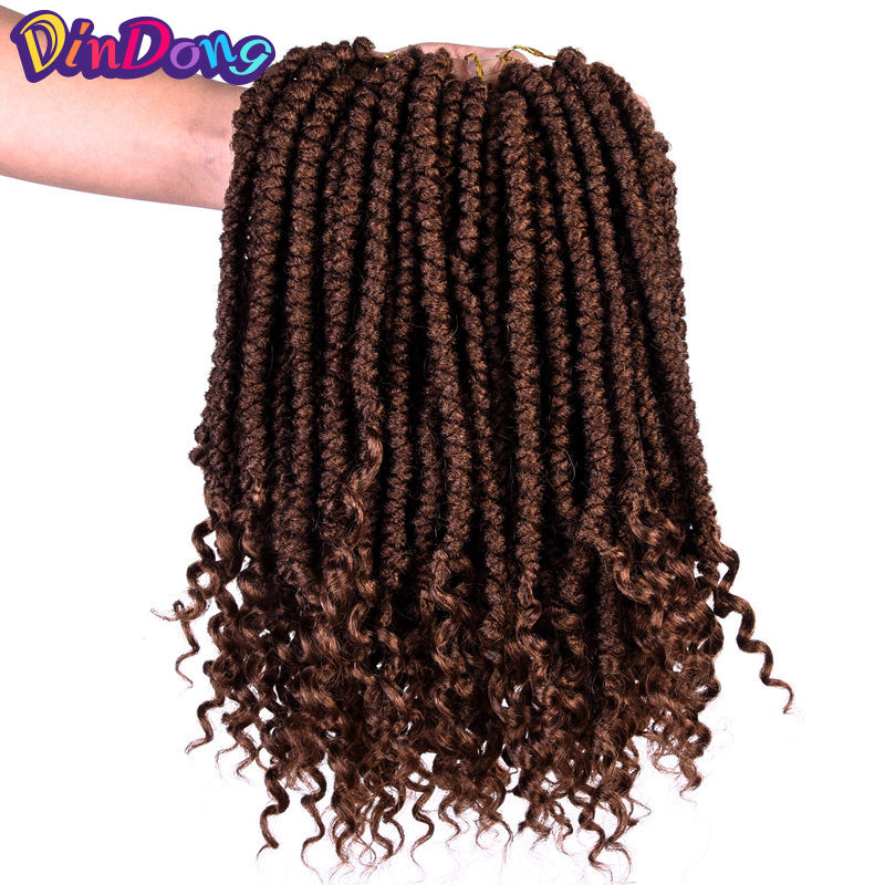 DinDong-Extensions de tresses sénégalaises, tresses au Crochet, tresses synthétiques pures pour femmes, 12 pouces, 12 racines