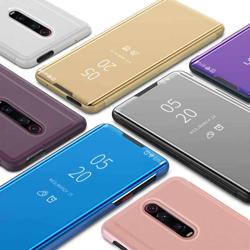 Smart spejlflip etui til huawei  p30 lite light pro clear view cover til huawei  p 30 30 lite 30 pro  p30 lite  p30 pro stående coque