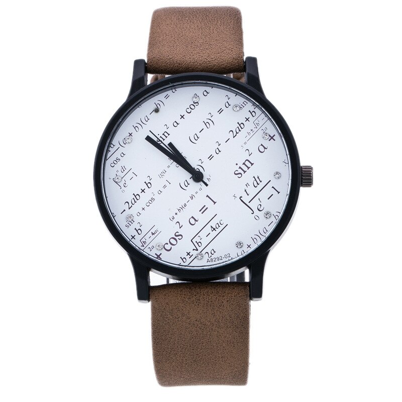 Wiskundige Mannen Horloge Geometry Elementen Student Horloge Trends Koppels Horloges Mode Persoonlijkheid Koppels Horloges: Bruin