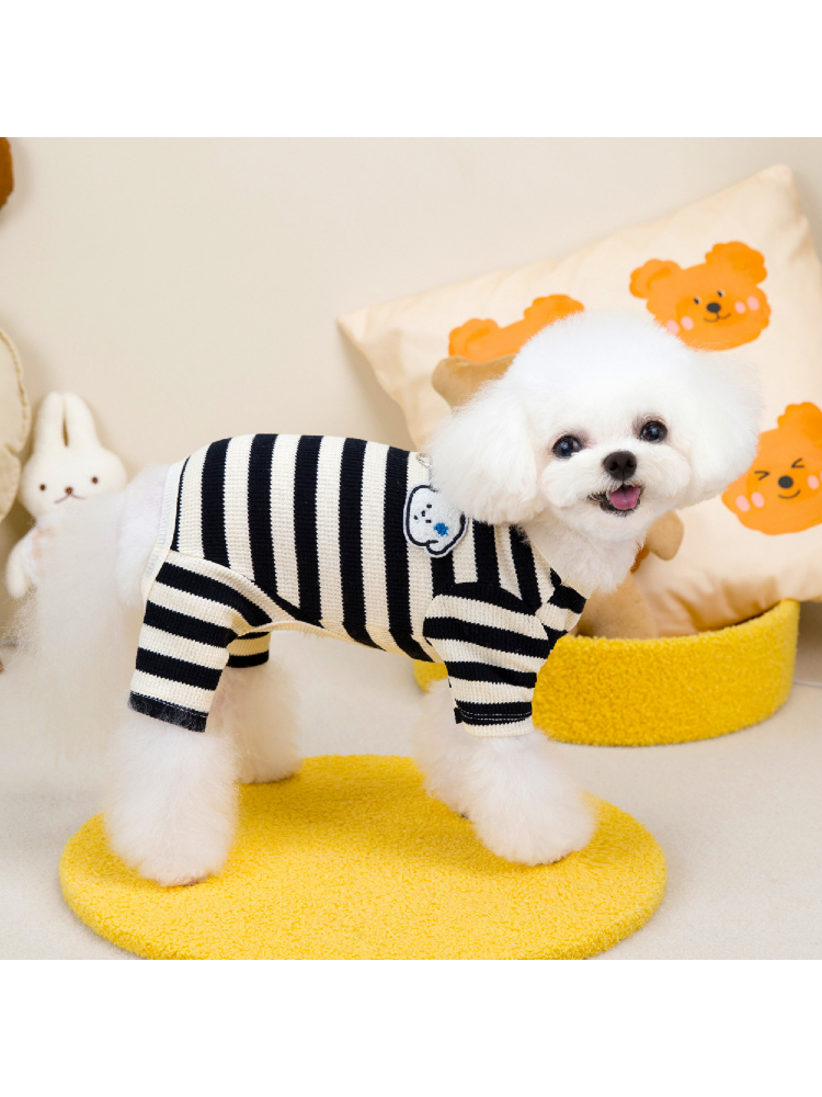 Ropa de algodón puro para perro, pijama para niño y niña, para perros pequeños y medianos, Mono para cachorro y gatito, pijama Chiwawa Yorkie Flexible de 4 Patas