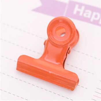 Clips de Metal Multicolor para niña, papel de oficina, documentos, carpeta, suministros escolares de oficina, 30mm, 2 uds.: Orange
