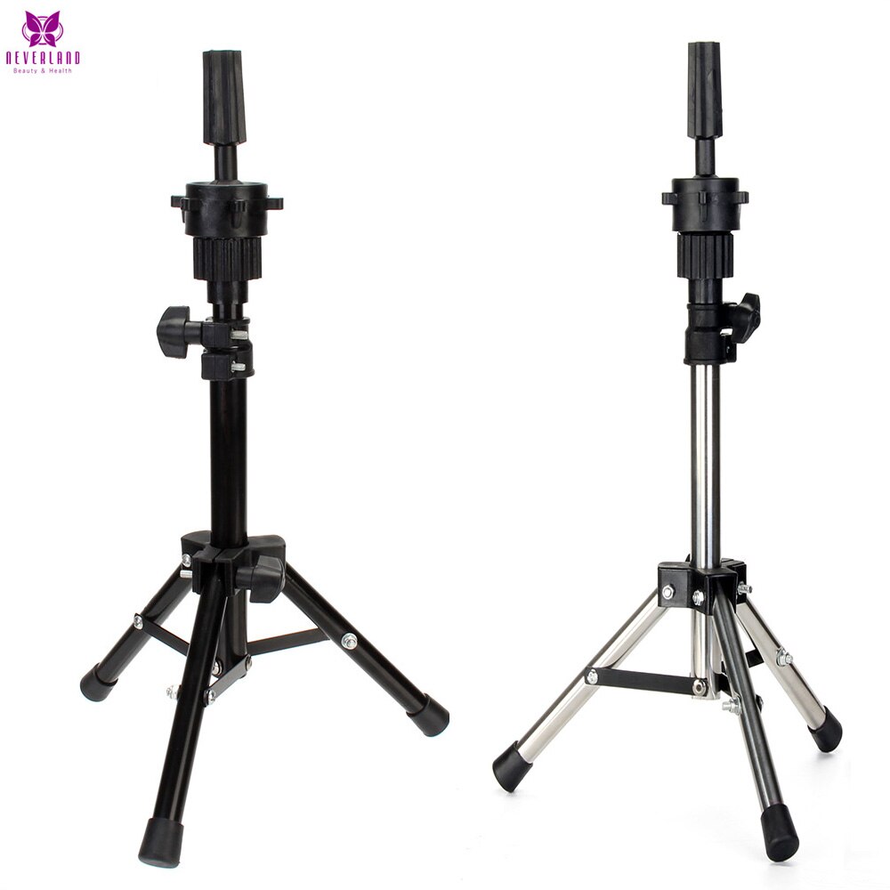 Adjustable Silver Aluminum Mannequin Head Tripod Stand Hairstyles Hairdressing Training Wig Head Clamp Holder For Practice Model