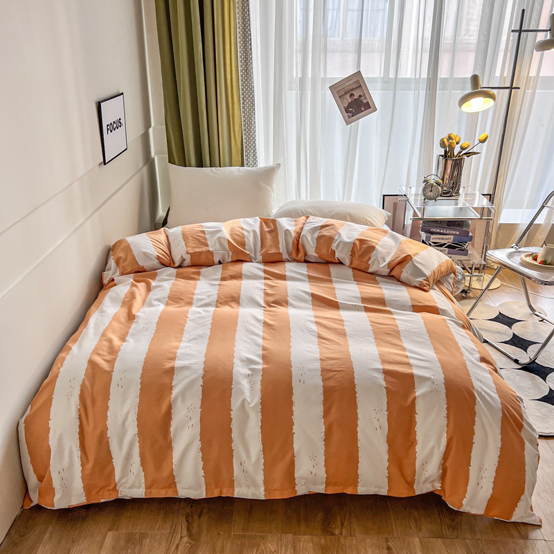 Streep Dekbedovertrek 150X200 Eenvoudige Stijl Dekbed Covers Queen Size Housse De Couette Huidvriendelijk Thuis Beddengoed (Geen Kussensloop