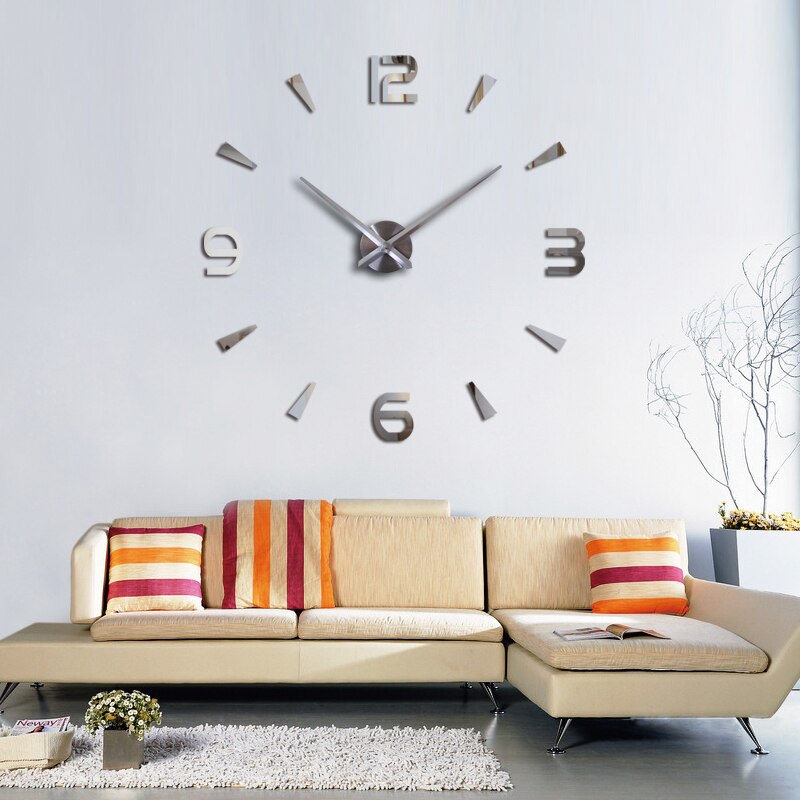 DIY Acrylic Mirror Wall Clock Big Quartz Watch Still Life Modern Watches Living Room Home Decoration 3D