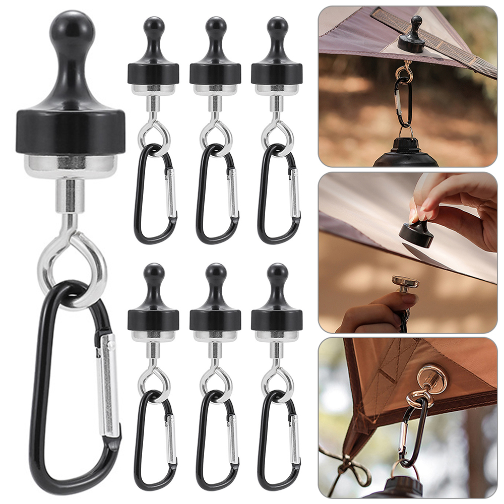 1-10pcs Magnetic Lanyard Clip Pulling Force Hanging Carabiners Heavy Duty Multipurpose for Outdoor Hanging Camping Light