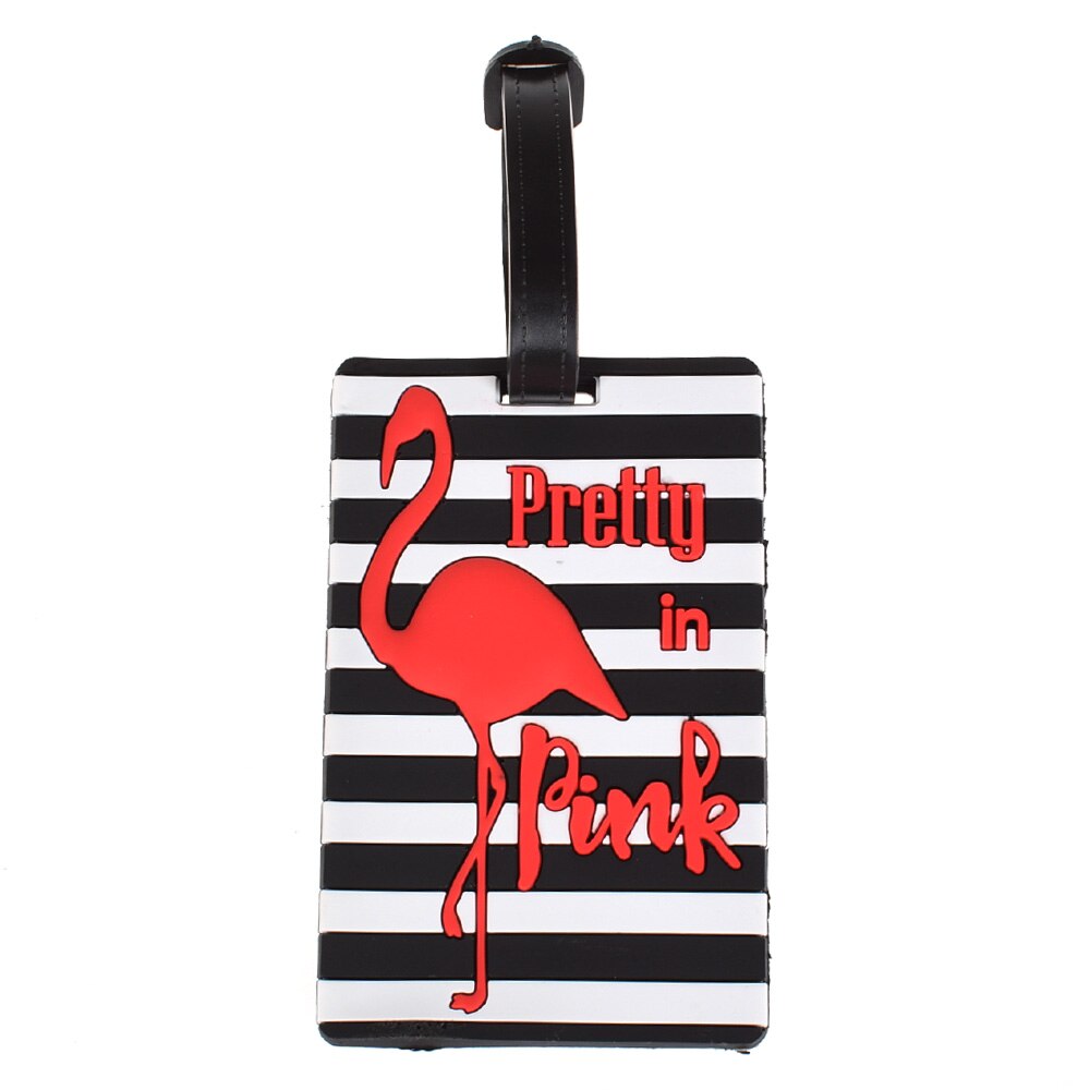 Étiquette de bagage Animal Flamingo | Porte-adresse d'identification, étiquette d'embarquement des bagages, valise en cuir PU, étiquette Portable, accessoires de voyage: A