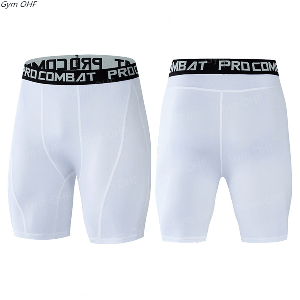 Men Bodybuilding Shorts Fitness Compression Leggings Workout Inseam Outfit Male Muscle Alive Elastic Skinny Tights S-3X