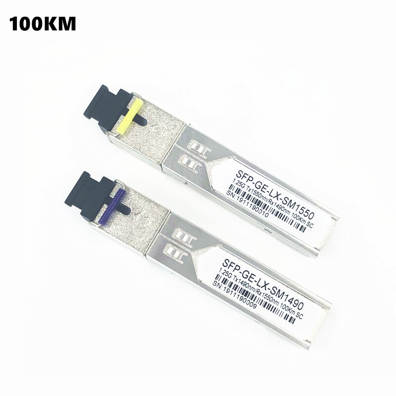 SC SFP Fiber optic module 1.25G SC 20/40/60/80/100KM 1310/1490/1550nm Single Fiber SFP Optical Module Compatible code ONU OLT
