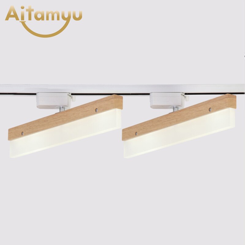 Lampara de techo nordique bois LED plafonnier pour chambre moderne cuisine rotatif piste luminaire suspendu