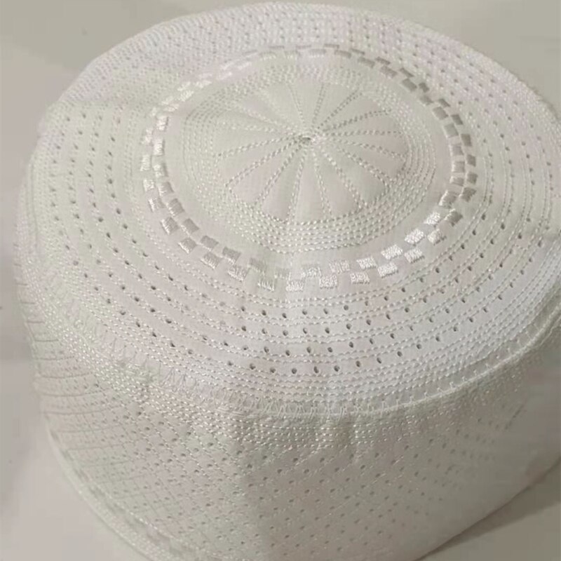 Chapeaux de prière islamique pour hommes, casquette de crâne turc, chapeau indien, Topi Kufi, bonnet Namaz, broderie Gorro Musulman: 033401