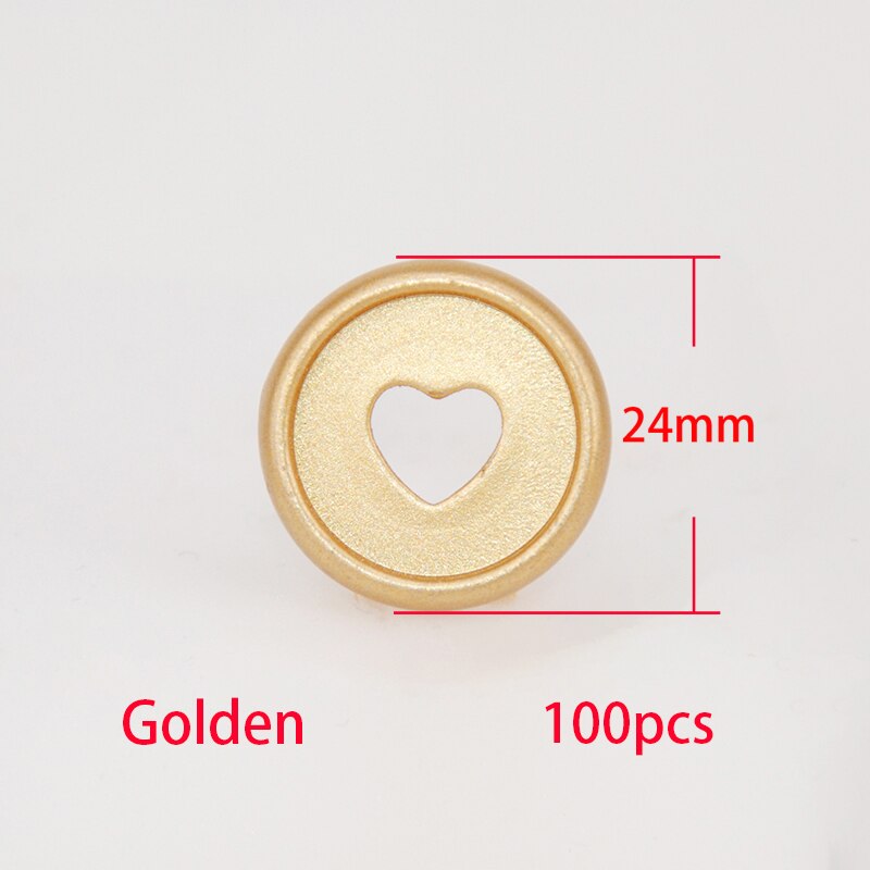 100Pcs Paddestoel Binding Discs Planner Bindmiddel Knop Paddestoel Disc Bindmiddel 24Mm Notebook Binder Ring Diy Scrapbook Schoolbenodigdheden: Golden-100pcs