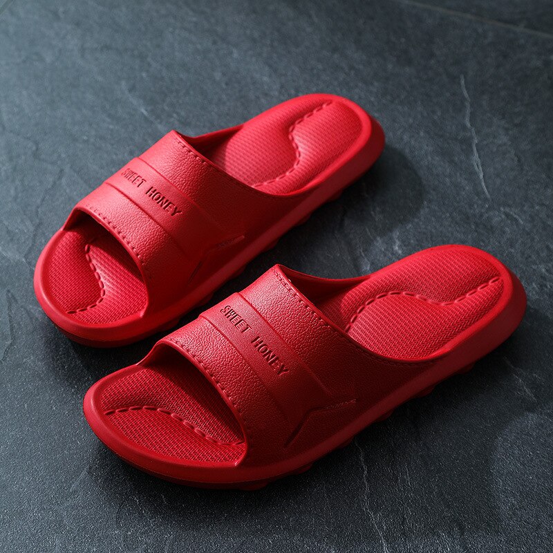 Pantoufles de Massage femme Couple maison intérieure antidérapante fond souple salle de bain bain en plastique EVA pantoufle mâle maison pantoufles hommes chaussures: Rouge / 40-41