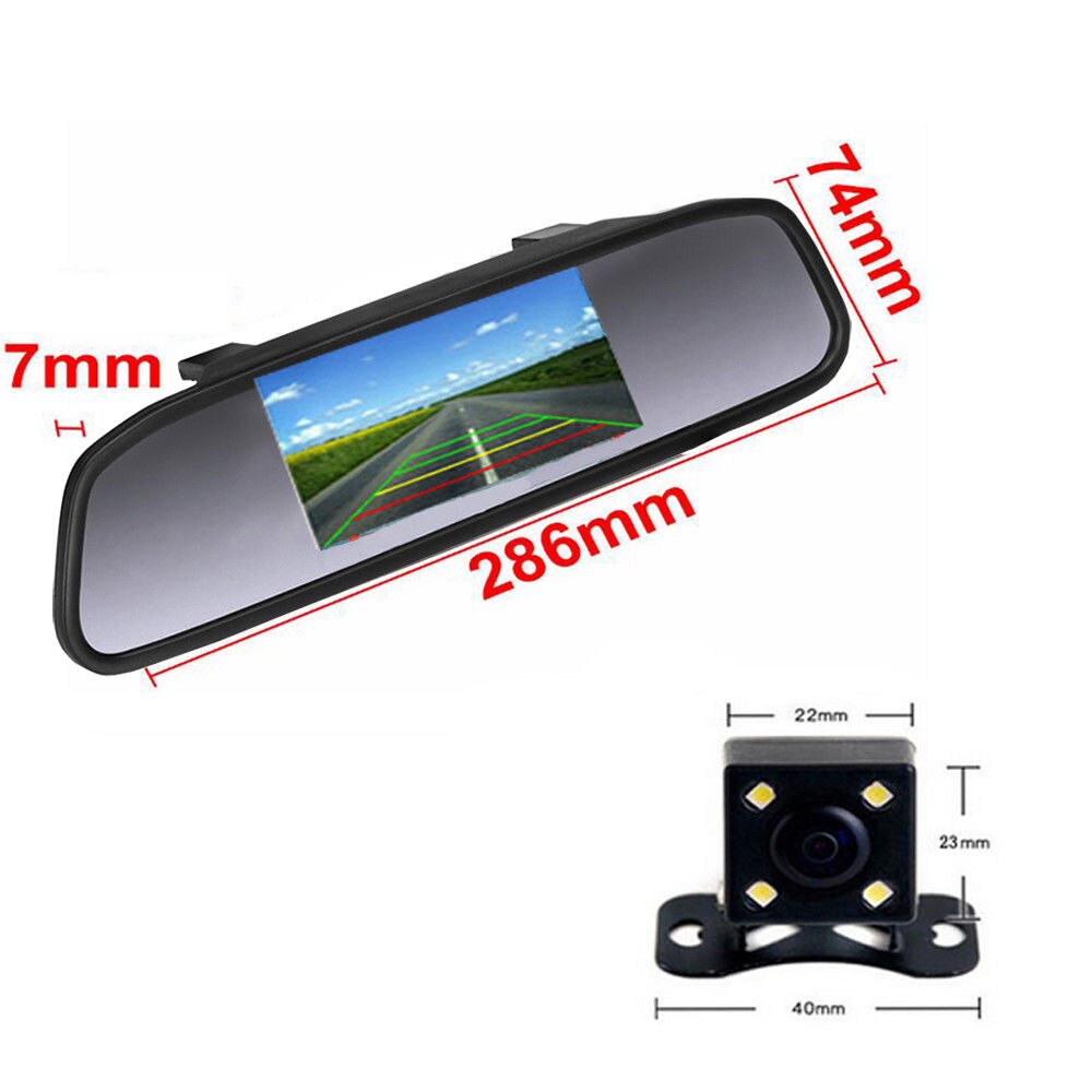 Podofo HD 4.3 Inch Car Monitor Mirror Screen TFT LCD Color Display Parking System for Rear View Camera Night Vision Reversing