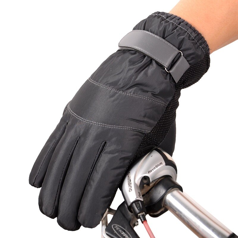 Mannen Handschoenen Winter Nacht Reflecterende Strip Touchscreen Waterdicht Anti-Slip Handschoenen Voor Fietsen Skiën Winddicht Pluis Warme ST078: ST076gray
