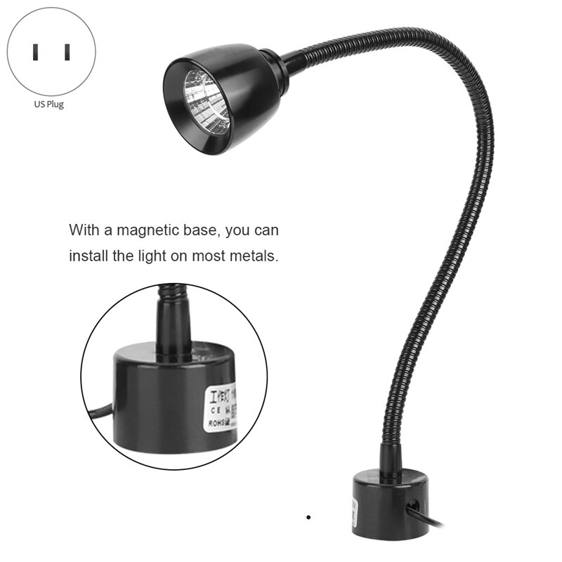 7W LED Working Light Machine Lathe Tool Flexible Gooseneck Lamp For Punching Machine Work Light Drill Press