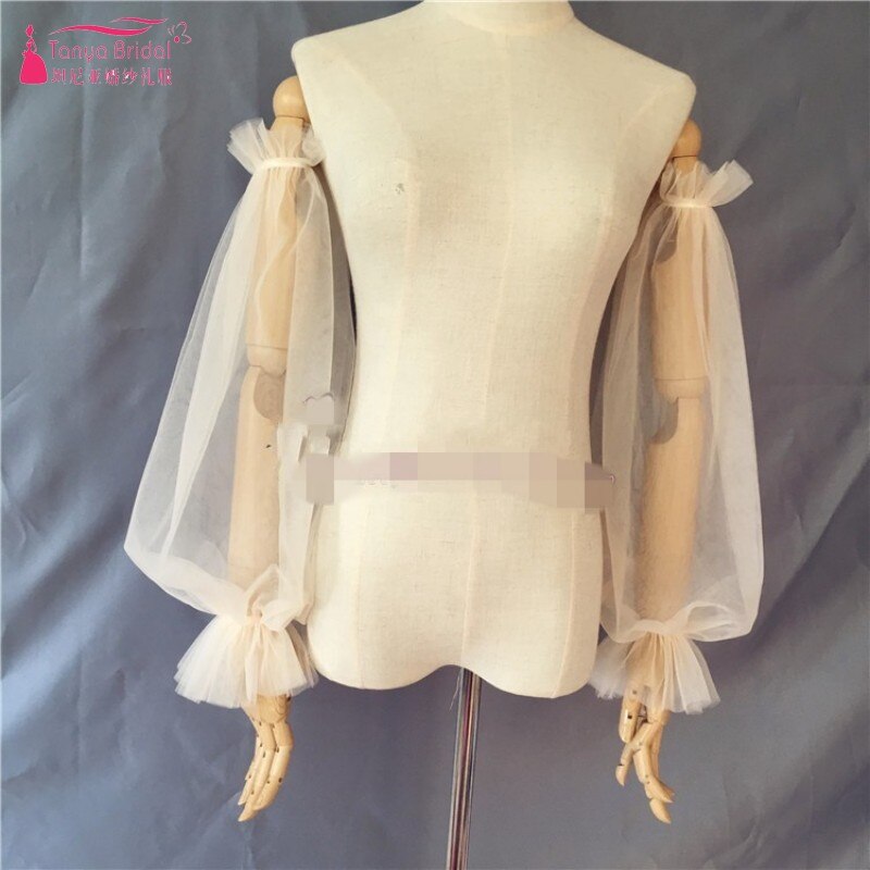Neue Elegante Champagne Hochzeit Handschuhe Weichen Hochzeit Zubehör Up und unten elastische puff ärmeln DQG815