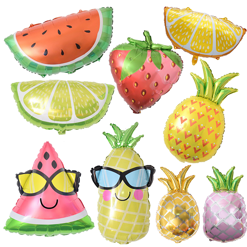 Ballons en aluminium Fruits bricolage ananas, hawaïen, pastèque tropicale, décor de fête d&#39;anniversaire, citron pour enfants