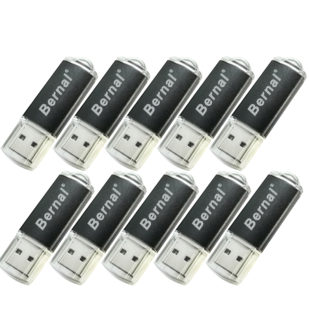 Fabrik 10PCS USB-Flash-Laufwerk 4GB USB 2.0 8GB 16GB 32GB Stift Laufwerke 128MB 256MB 512MB 2GB FLASH STICK Mem: Black / 2GB